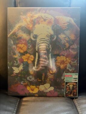 Elephant Floral Diamond Painting Canvas - Multicolor
